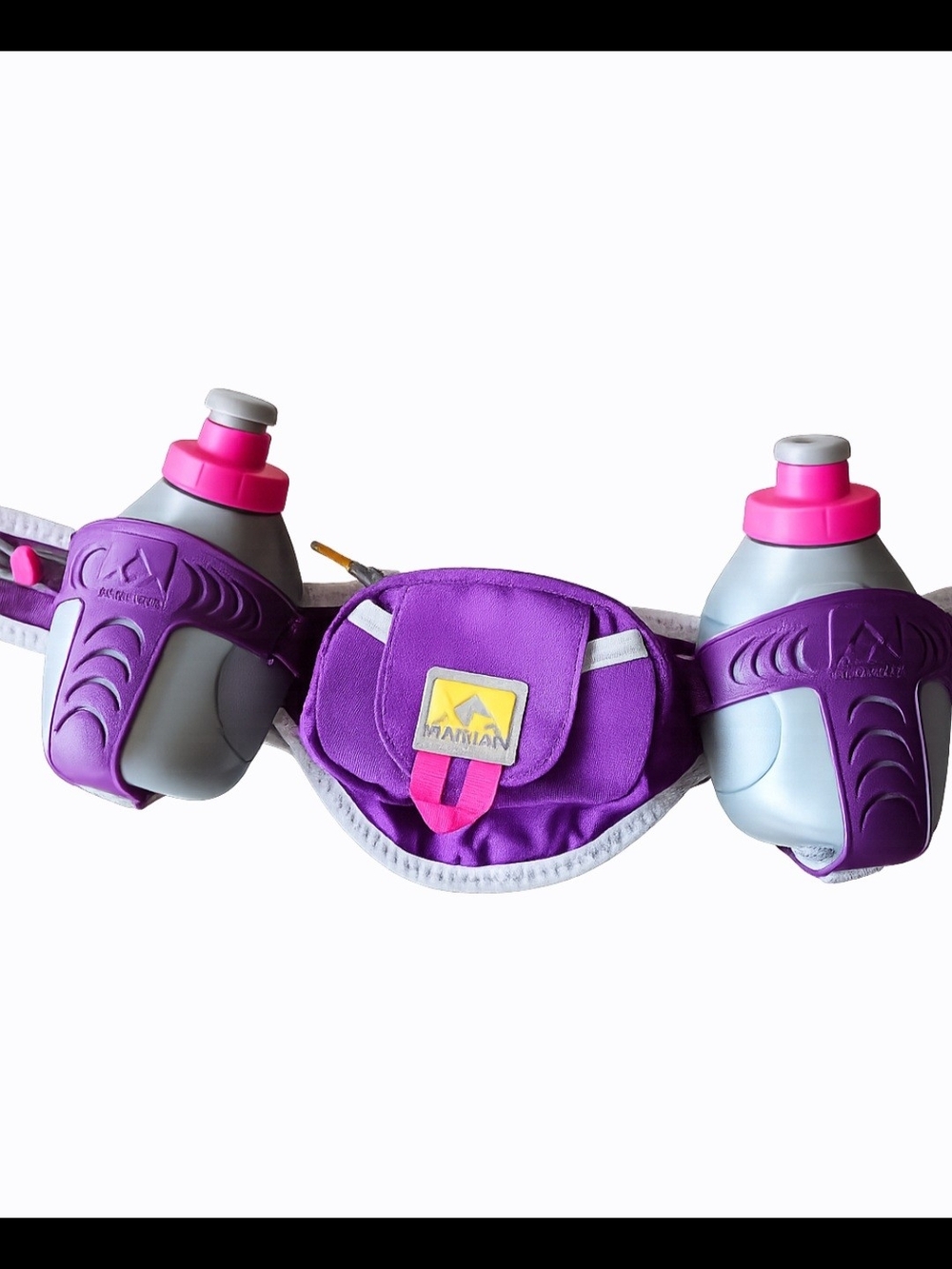 Nathan Dual Water Bottle Hydration Running Belt Purple Pink Adjustable